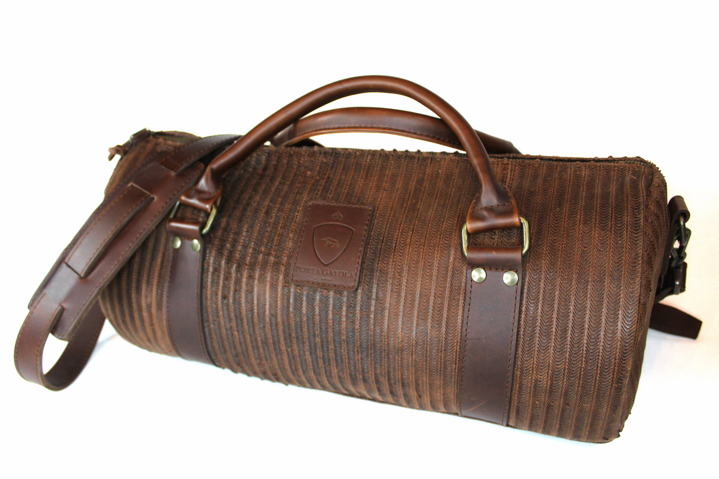 Maleta Duffle Bag de Piel. Chocolate Dragon