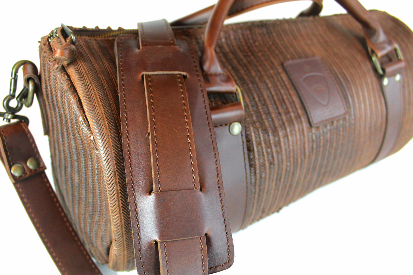 Maleta Duffle Bag de Piel. Chocolate Dragon